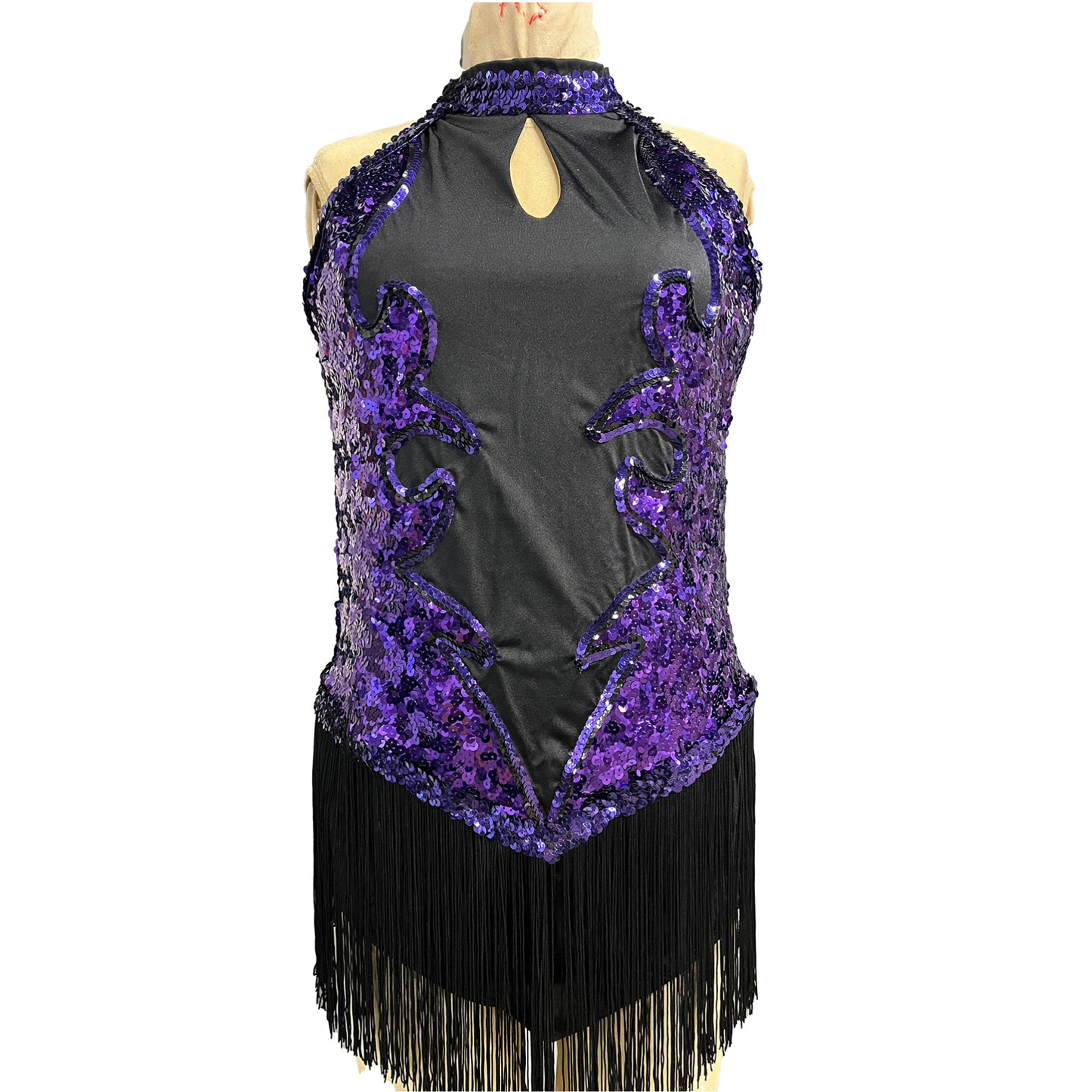 Bargain Boutique - Majestic 9 inch fringe skirt halter back