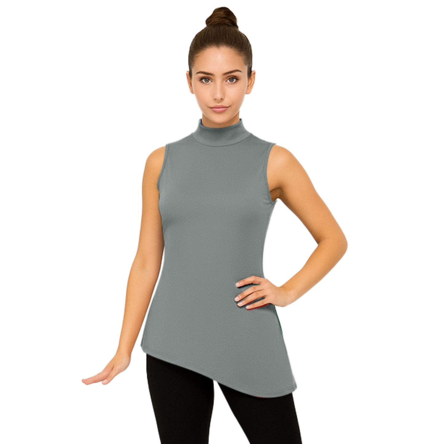 Print-n-Go! Sleeveless Mock Neck Tunic