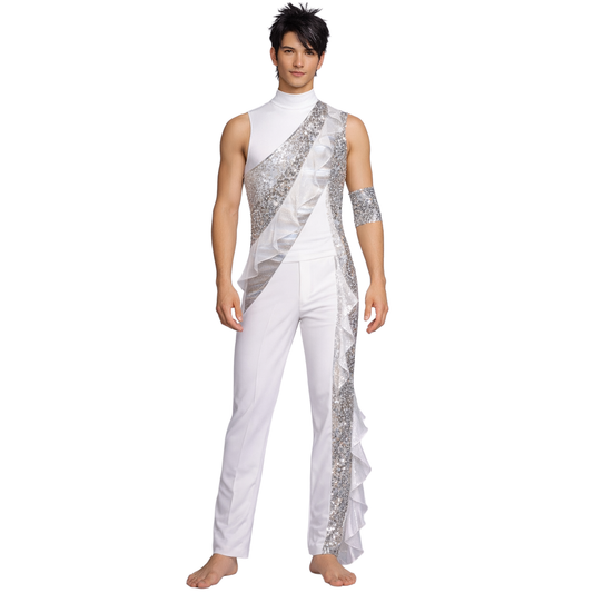 Bargain Boutique - Male Jumpsuit with Ruffles