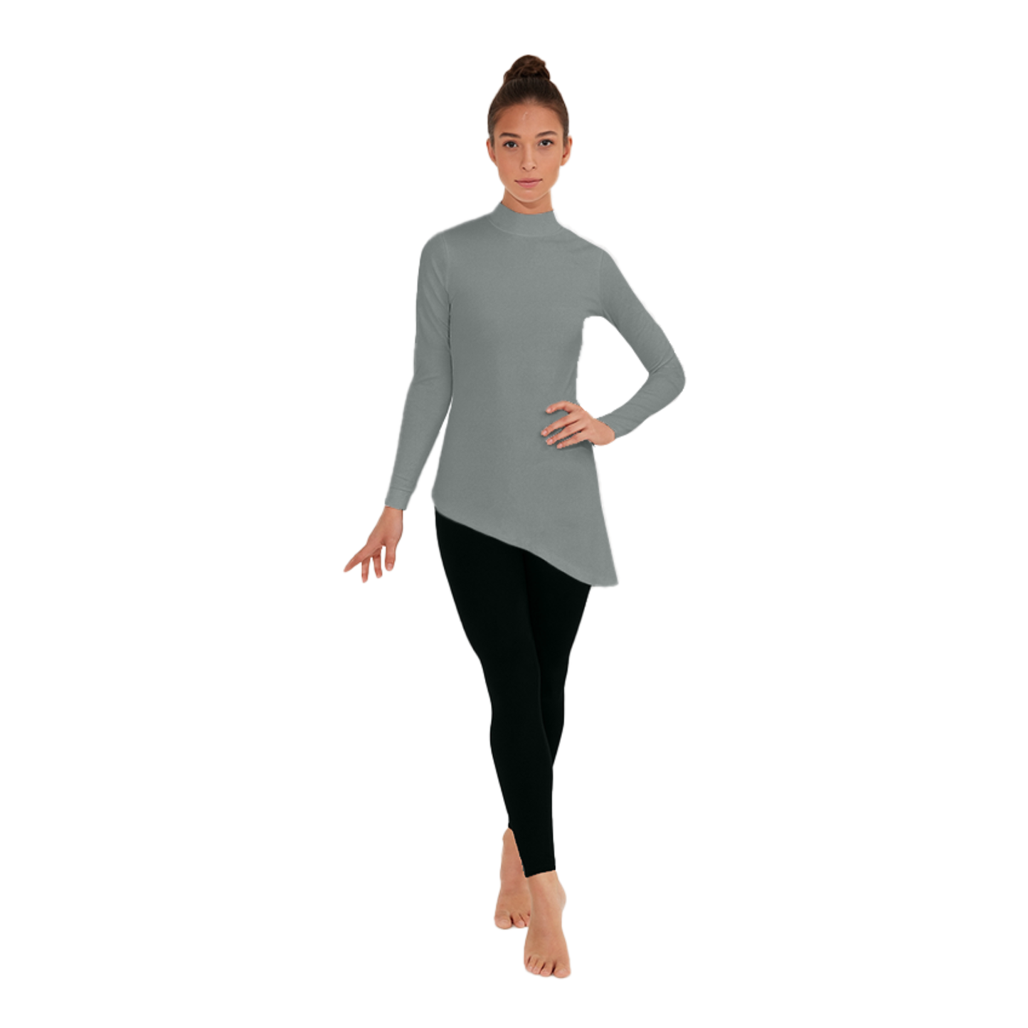 Print-n-Go! Long Sleeve Mock Turtleneck Tunic Top