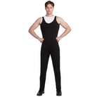 BibFlex by DeMoulin black stretch marching band bibbers made from Algy Flex fabric, featuring tailored fit, discreet rear zipper, and full-length design for enhanced flexibility and comfort.