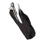 Black StylePlus equipment bag made of durable nylon with reinforced handles and a detachable padded shoulder strap; features full-length U-shaped zipper top opening and sturdy rectangular base—designed for carrying band gear, percussion mallets, or coach accessories