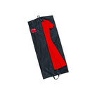 54‑inch navy polyester swing garment bag with full-length front zipper and integrated bottom shoe pouch featuring separate zip closure—designed for mid-length uniform and footwear storage.